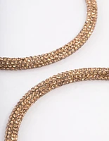 Gold Diamante Hoop Earrings