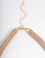 Gold Diamante Mesh Necklace