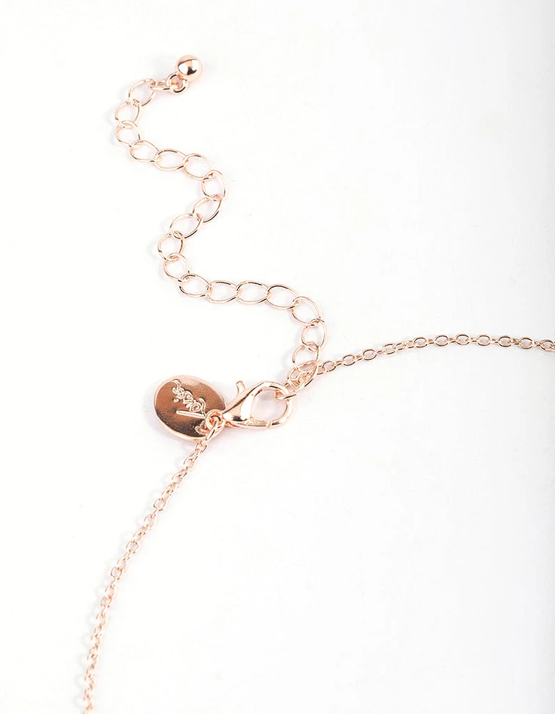 Gold Diamante Curve Bar Necklace