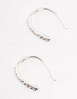 Sterling Silver Cubic Zirconia Hook Drop Earrings