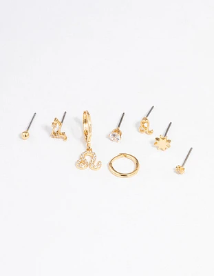 Gold Plated Leo Star Sign Ear Stackers