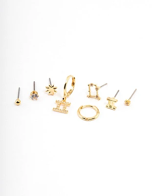 Gold Plated Gemini Star Sign Ear Stackers