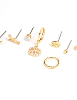 Gold Plated Cancer Star Sign Ear Stackers