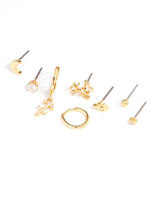 Gold Plated Sagittarius Star Sign Ear Stackers