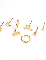 Gold Plated Aquarius Star Sign Ear Stackers