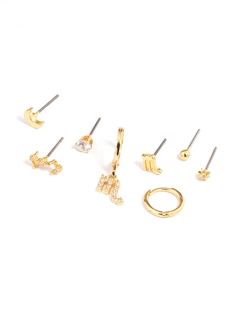 Gold Plated Scorpio Star Sign Ear Stackers