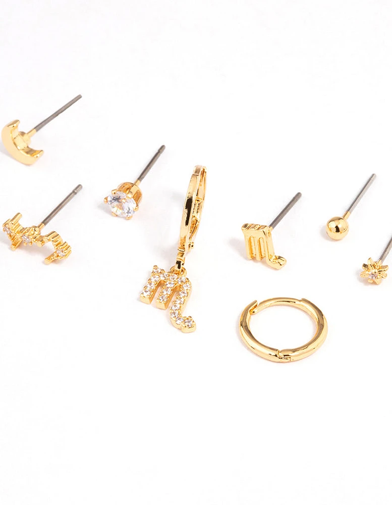 Gold Plated Scorpio Star Sign Ear Stackers