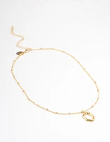 Letter 'O' Gold Plated Bamboo Initial Necklace