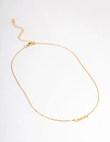 Gold Plated Cancer Script Pendant Necklace