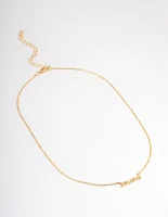 Gold Plated Taurus Script Pendant Necklace