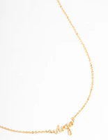 Gold Plated Virgo Script Pendant Necklace