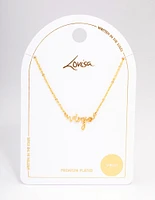 Gold Plated Virgo Script Pendant Necklace