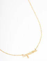 Gold Plated Capricorn Script Pendant Necklace