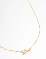 Gold Plated Libra Script Pendant Necklace