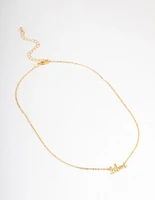 Gold Plated Libra Script Pendant Necklace