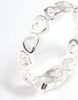 Silver Alternating Heart Ring