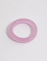 Pink Acrylic Solid Band Ring