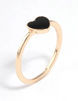 Gold Enamel Heart Ring