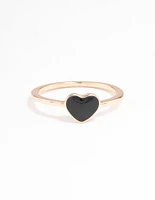 Gold Enamel Heart Ring