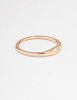 Gold Solitaire Tapered Ring