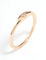 Gold Solitaire Tapered Ring