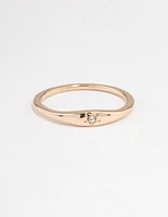 Gold Solitaire Tapered Ring