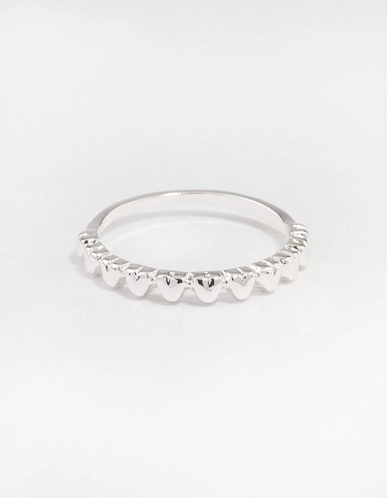 Silver Mini Hearts Ring