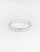 Silver Mini Hearts Ring