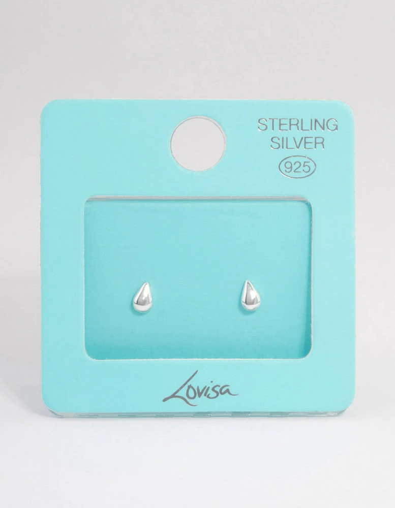 Sterling Silver Teardrop Stud Earrings