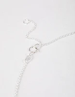 Sterling Silver Pave Cubic Zirconia Heart Necklace