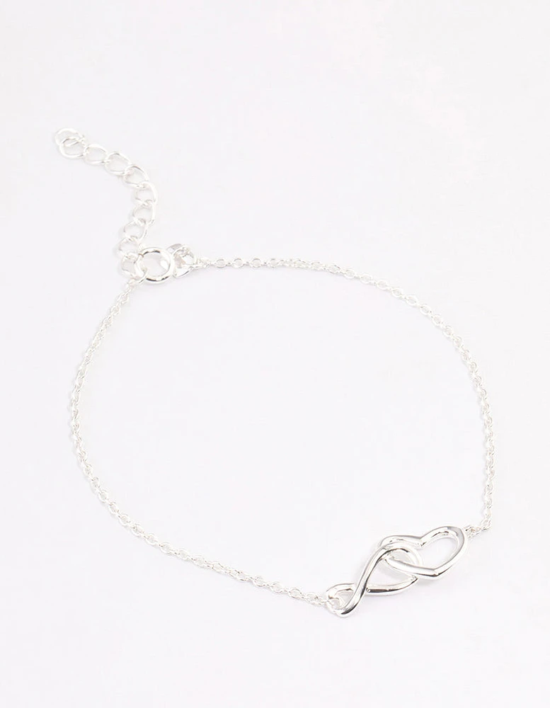 Sterling Silver Heart & Infinity Bracelet