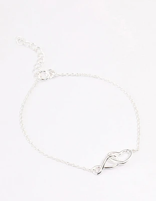 Sterling Silver Heart & Infinity Bracelet