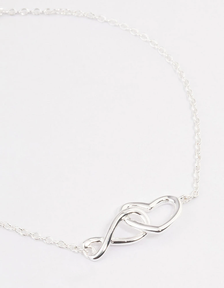 Sterling Silver Heart & Infinity Bracelet