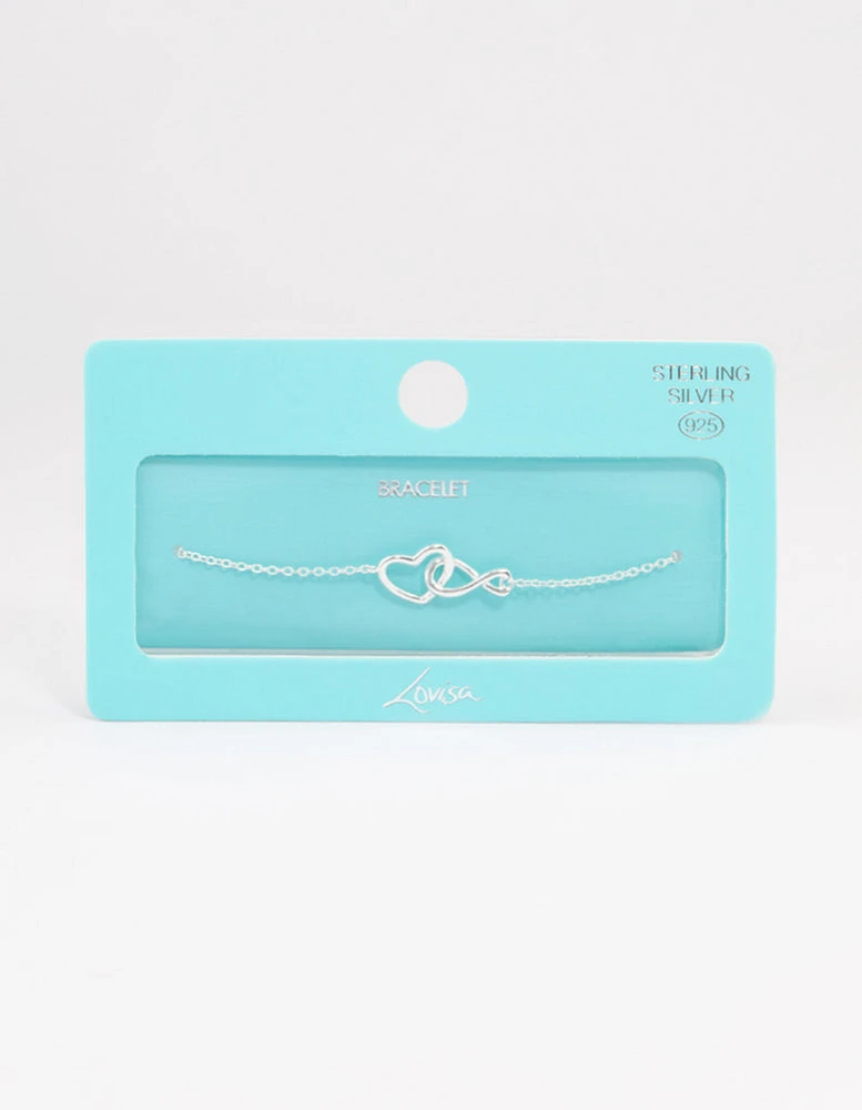 Sterling Silver Heart & Infinity Bracelet