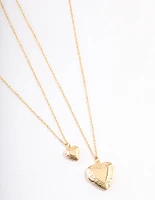 Gold Plated Heart Locket Necklace Pack