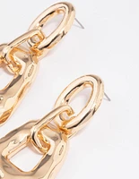 Gold Rectangle Link Earrings