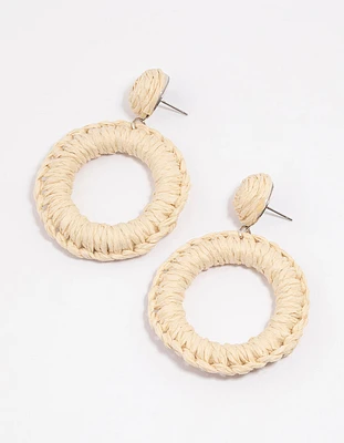 Gold Wrapped Circle Drop Earrings