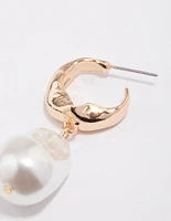 Gold Statement Pearl Drop Earrings