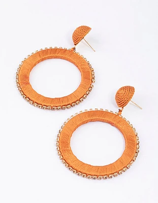 Gold Cupchain Round Drop Earrings