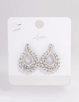 Silver Plated Cubic Zirconia Stone Swirl Earrings