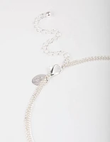 Silver Plated Dainty Cubic Zirconia Drop Necklace