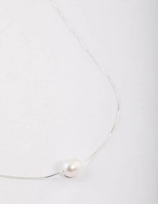 Silver Plated Freshwater Pearl Pendant Necklace