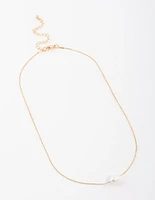 Gold Plated Freshwater Pearl Pendant Necklace
