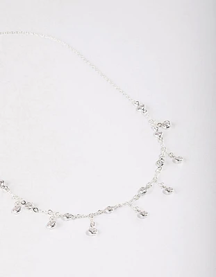 Silver Plated Cubic Zirconia Dainty Chain Drop Necklace
