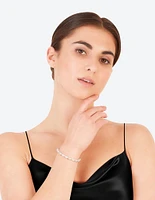 Silver Plated Freshwater Pearl Ball Toggle Bracelet