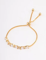 Gold Plated Cubic Zirconia Regal Toggle Bracelet