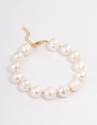 Gold Plated Freshwater Pearl Bracelet