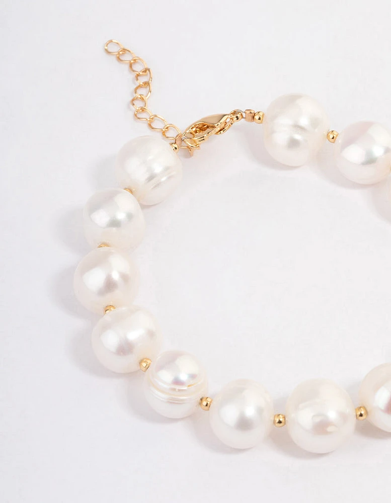 Gold Plated Freshwater Pearl Bracelet