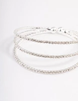 Silver Plated Trio Row Cuff Bangle