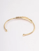 Gold Plated Gradual Cubic Zirconia Wrist Cuff